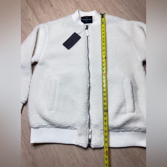 Fabletics Teddy Sherpa Oversized Bomber Jacket Bone XL NWT - Picture 7 of 11